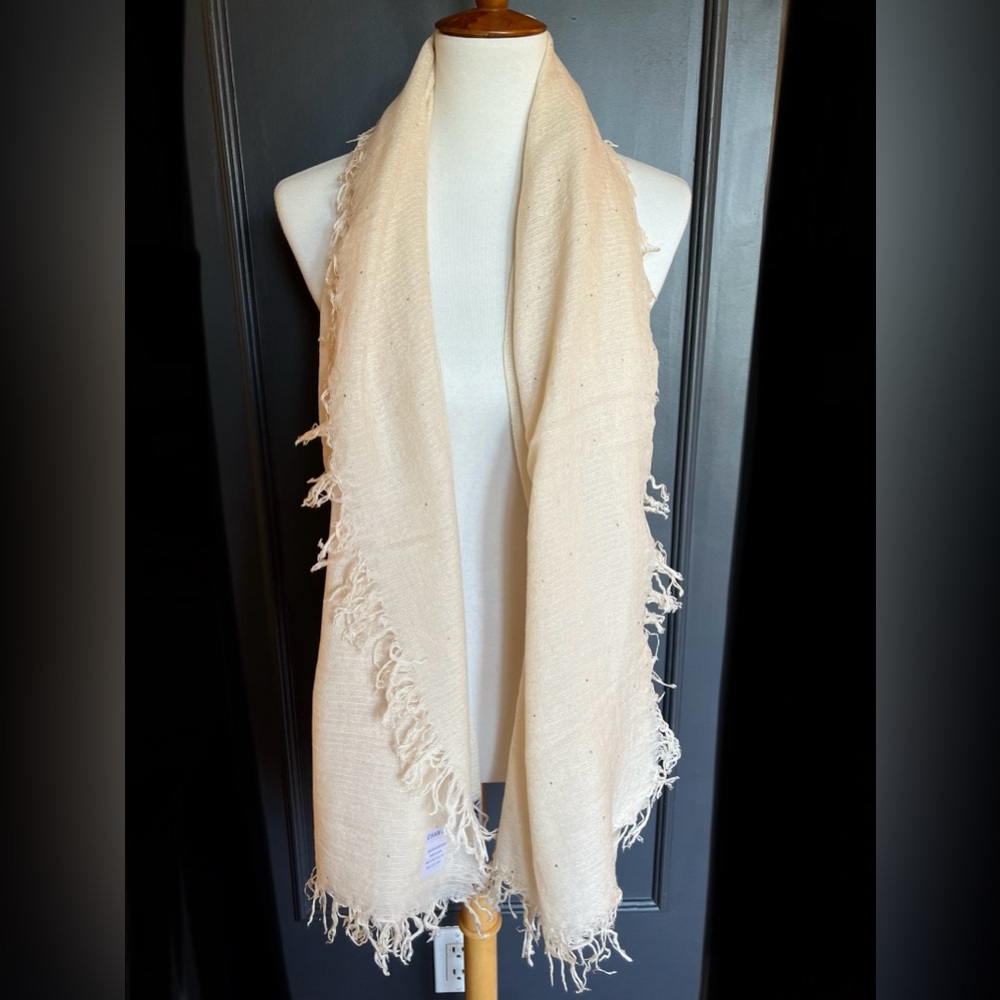 New Auth Chan Luu Scattered Sequins Cashmere and Silk Scarf Color Brazilian Sand
